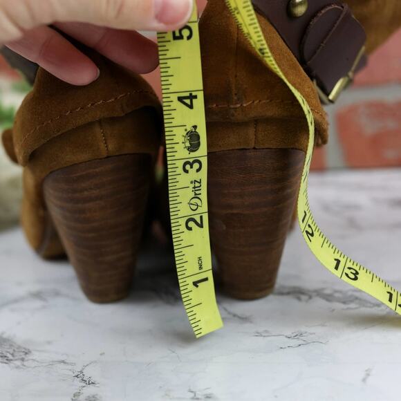 Naughty Monkey Brown Suede Leather Ankle Harness Boots Size 8 Women's - Picture 5 of 9